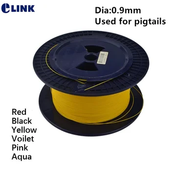 1000mtr 0,9 mm tighted cable de fibra óptica G652D Monomodo color del cable rojo negro amarillo voilet Rosa Aqua alambre de 1 km/rollo ELINK