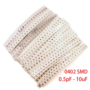 100pcs 0402 SMD Chip Multicapa Condensador de Cerámica de 0.5 pF - 10uF 10pF 100pF 1nF 10nF 15nF 100nF 0.1 uF 1 uf 2.2 4.7 uF uF