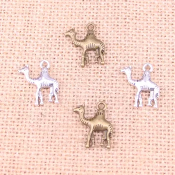 12pcs Encantos camello Antiguo Plateado Plata Colgantes de Ajuste para la Fabricación de Joyas Hallazgos Accesorios 22*20mm