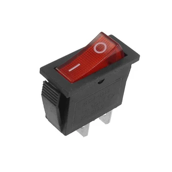 20 piezas de 2 Pin SPST Rojo de Neón de Luz On/Off Interruptor de eje de Balancín de CA 16A/250V-20A/125V