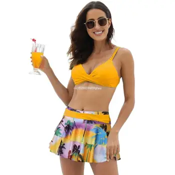2023 Nueva ropa de Playa de Bikinis de Talle Alto, Fijado para las Mujeres de Dos Piezas Traje de Baño estampado Floral Traje de baño de Dropshipping