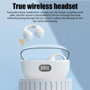 2023 Nuevos auriculares Inalámbricos de bluetooth de la Conducción Ósea EarClip Auriculares 5.3 TWS Juego de Deportes de la Música Touch Control con Cancelación de Ruido