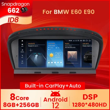 2023 S662 Android 12 ID8 Coche Reproductor Multimedia Sistema Inteligente De BMW 3/5 de la Serie E60 E61 E63 E64 E90 E91 E92 MÁSCARA de CIC CIC