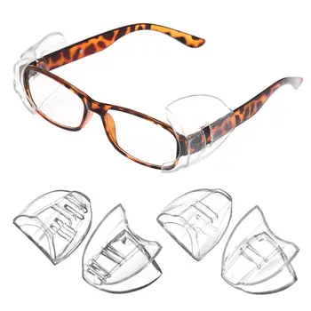 2PCS Nuevo Universal de Seguridad transparentes de Gafas de Lado los Vidrios de cobertura de Seguro de Protección a prueba de Polvo a Proteger los Ojos Gafas Accesorios