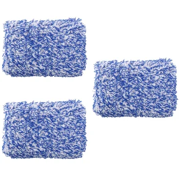 3X Coche Suave de Alta Densidad de Limpieza Super Suave de Lavado de Coches Paño de Microfibra Lavado de Coches Toalla Esponja Bloque Azul