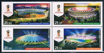 4 PCS, Rusia, 2016, 2018 partido de Fútbol, Real, Original, en Buen estado de Colección