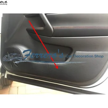4pcs/lote de cuero de la PU de coches pegatinas de los accesorios del coche de la puerta de protección de la patada de cubierta para el año 2016, 2017 Nissan Qashqai T11