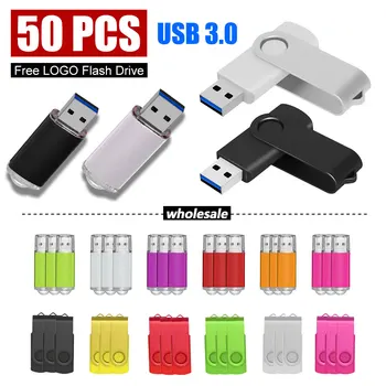 50PCS/lot Color USB 3.0 Flash Drive Pen Drive de 128 gb 16 GB de Memoria Memory Stick de 32 gb 64 GB, USB 3.0 Palo de Regalo de encargo del LOGOTIPO