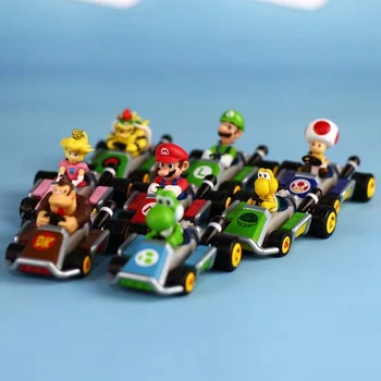 8pcs/set de Super Mario Bros PVC figuras de Acción, Juguetes Muñecas Modelo Luigi Yoshi Donkey Kong de Setas para los niños regalos de cumpleaños