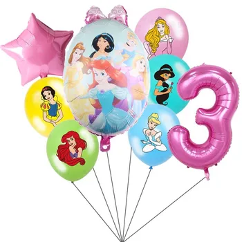 8Pcs/Set Princesa de Disney blancanieves Cenicienta Tema de los Globos de la Fiesta de Cumpleaños Decoración Juguetes de Niños de la Boda PartySupplies de Helio