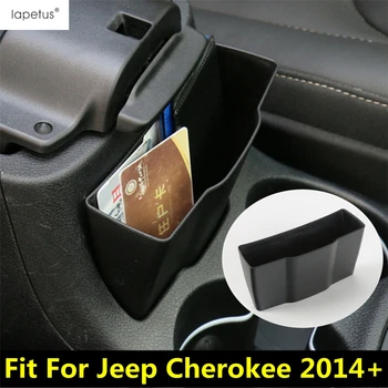 Accesorios de plástico aptos Para el Jeep Cherokee 2014 - 2020 Apoyabrazos de Almacenamiento de Palets Cuadro Contenedor titular del Teléfono Cubierta de la Bandeja de Interior tapizado en