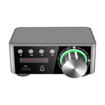 Amplificador estéreo de 50W+50W de 3,5 mm de Entrada de Canal de Mesa Digital de Amplificador de Audio para el ordenador Portátil Altavoces del Sistema de Audio en Casa el Uso de Teléfonos Móviles