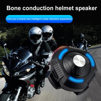 Casco de Auriculares de Conducción Ósea de Auriculares Altavoz Estéreo Bluetooth-Compatible 5.3 Impermeable con Micrófono para Motocicleta