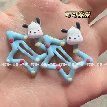 Cinnamoroll Kuromi de Hello Kitty Pochacco Sanrio Peluche Kawaii de dibujos animados Macaron Pentagrama Accesorios para el Cabello de Anime Juguetes para Niñas de Regalo