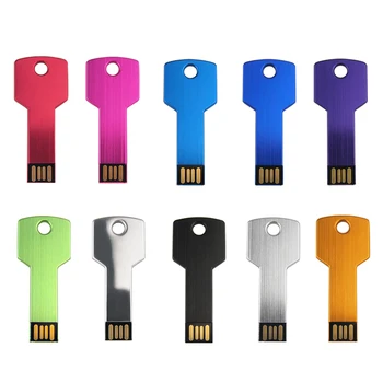 Clave del Metal USB 2.0 Personalizar el Logotipo de Pendrives USB Flash Drive de Memoria de 128 mb Palo Clave USB 8GB 16GB 32GB 64GB(más de 10pcs Logo Gratis)