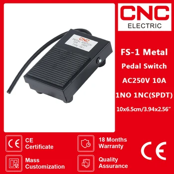 CNC Interruptor de Pedal FS-1 de la CA 250V 10A de Metal resistente Momentánea de Energía Eléctrica Diseño Antideslizante