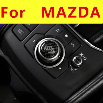 Coche cambio de marchas Perilla del Interruptor de la Cubierta del Botón de Recorte de Estilo etiqueta Engomada de la fibra de carbono de decoración de Interiores Para Mazda CX-5 CX5 2015 2016-2021
