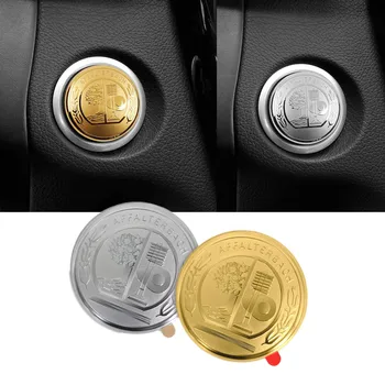 Coche Interruptor de Encendido del Botón de Inicio de 37 mm de la Cubierta 3D Emblema etiqueta Engomada de la Decoración Para Mercedes Benz AMG W210 W212 E63 W202 W205 W207 GLA GLS