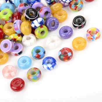 Coloridos Dulces Perlas 20pcs Ronda Anillo de Resina hechos a Mano de BRICOLAJE Para la Fabricación de la Joyería de la Pulsera del Collar de los Pendientes de Accesorios 14x8mm