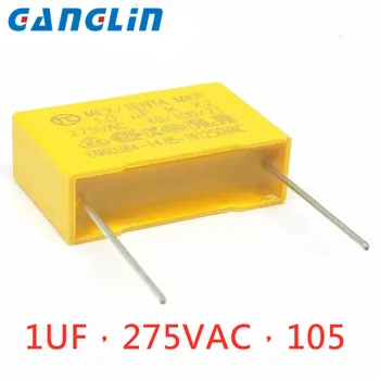 Condensador de película de polipropileno X2, 10 piezas, de 1 uf, 275VAC, 105, paso, 15mm, de 1 uf, 275V105