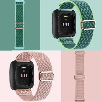 De Nylon de la Correa del Lazo para Fitbit Versa 2 Veresa Lite Banda Smartwatch Correa Ajustable Transpirable Pulsera de Fitbit Versa reloj
