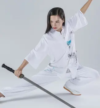de verano de manga corta de algodón y ropa de cama de taiji de wushu de la formación se adapte a las artes marciales actuaciones ropa de Tai chi traje de kung fu uniformes