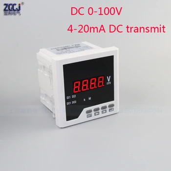 digital DC voltímetro con 4-20mA 0-10V salida de transmisión DC 0-100V de voltaje medidor de panel con una forma de la señal analógica de salida de transmisión