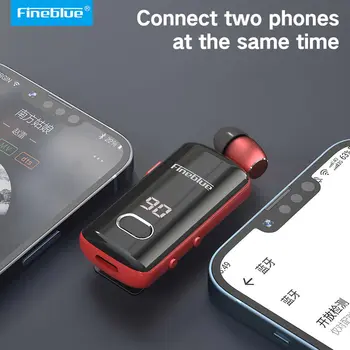 FineBlue F580Display Batería De Solapa Auriculares De Bluetooth Telescópica Cable Extra Largo De Espera De Más De Recordatorio Automático De Conexión