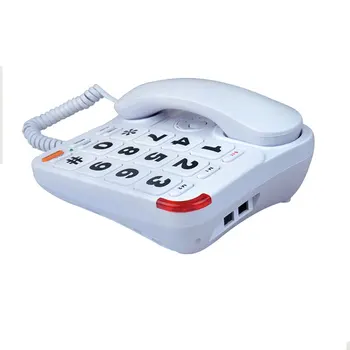 Gran Botón de Teléfono Alámbrico con 3 Uno-Toque el Dial de Velocidad, HePesTer P-45 Imagen de Teléfono de Atención para adultos Mayores, con la Protección de la Memoria
