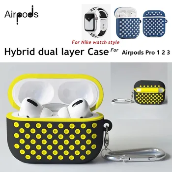 Híbrido duallayer son caso para apple Airpods Pro 1 2 3 caso de la cubierta para el aire vainas pro 3 estuche para reloj nike sport accesorios