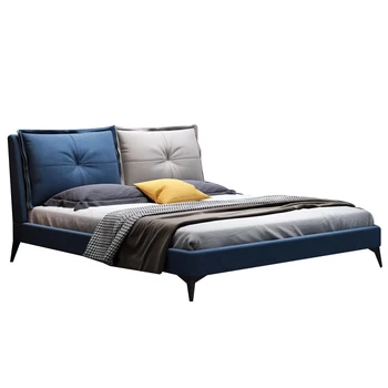Italiano abajo paño de arte cama moderna tecnología simple paño cama doble 1.51.8 m de luz de lujo, dormitorio principal cama de tela extraíble