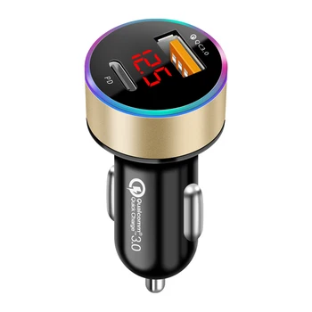 La Carga rápida Robusto Teléfono Adaptador de Encendedor de Multi Protección Antideslizante en la Tensión del LED de la Pantalla USB Cargador de Coche Mini Tablet