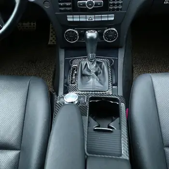La Fibra de carbono borde Interior de la etiqueta Engomada de la Auto-adhesivo 3K Coche Cambio de marchas en el Panel del COCHE decoración para el Mercedes-Benz clase C W204 07-13