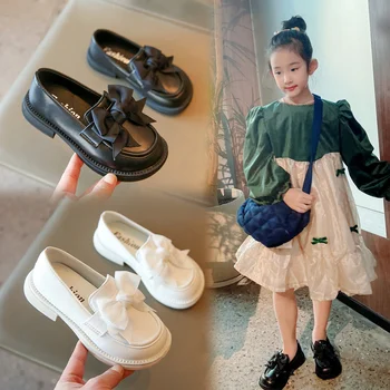 La princesa de los Zapatos de los Niños para las Niñas de Cuero de la PU de la Muchacha de la Moda Suave Suela de Cuero Cómodo Zapatos de Primavera y Verano Nueva Linda Chicas