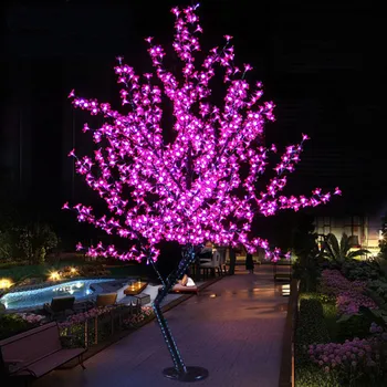 LED Impermeable al aire libre del Paisaje del Jardín del Árbol de Durazno de la Lámpara de Simulación de 1.5 M 480LED Flor de Cerezo Luces de la Decoración del Jardín