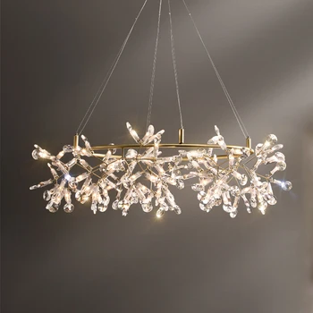 LED moderna Firefly Araña de Cristal para Comedor Sala de estar de Interiores Decoración de la Iluminación de la Atenuación de la Villa de la Oficina de la Lámpara Colgante