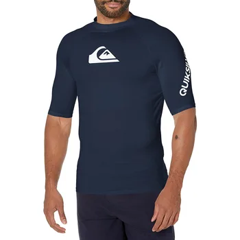 Los hombres Básica de Manga Corta de Licra de Protección UV de trajes de baño de Surf Buceo Camiseta de Deporte de la Natación Transpirable de secado Rápido Medias de Ropa