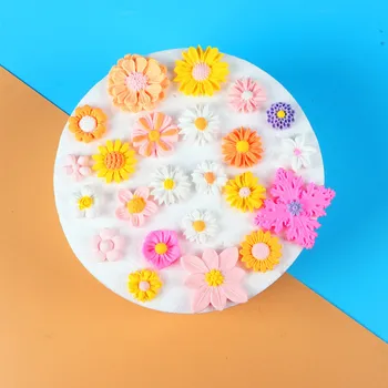 Mini Daisy 3D Flor de Silicona Moldes de Bombones Artesanales Pastel de Caramelo de Chocolate Sugarcraft Hielo Hojaldre Horneado Herramienta DIY del Molde
