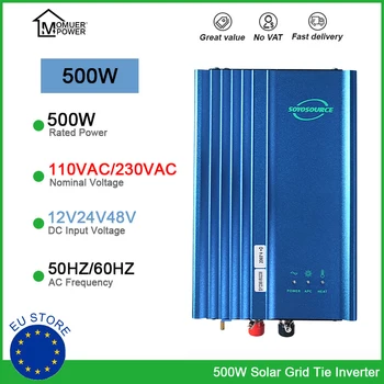 MPPT Solar Conectada a la red del Inversor Ajustable de Descarga de la Batería de Alimentación de 500W DC 12V24V48V a CA 110V o 220V 50HZ/60HZ
