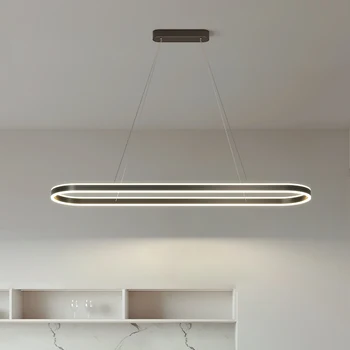 Negro/Blanco Moderno LED lámparas Colgantes Para la sala de estar Mesa de Comedor de la Cocina de la Barra de la Lámpara Colgante Con Control Remoto Accesorio de Iluminación