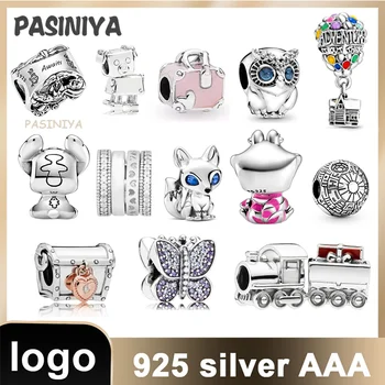 Nuevo 100% de la plata esterlina 925 nueva serie de invierno de caja del tesoro de perlas apto para Pandora pulsera de estilo de la mariposa