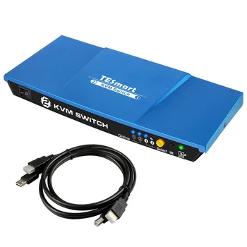Nuevo Precio 4k@30 hz 2 entrada 1 salida Con Cable HDMI Conmutador KVM USB de Auto Conmutador KVM producto