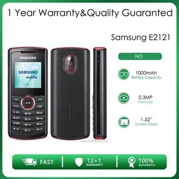 Original de Samsung E2121 Teléfono Móvil De 1,52 Pulgadas de Pantalla de 1000mAh de la Batería GSM 900 / 1800 Desbloqueado teléfono Celular