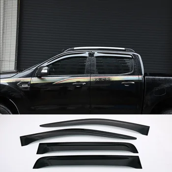 Para Ford Ranger 2015-2021 ABS 4*4 para Windows Visera Protector de la Lluvia de Ventilación de la Sombra del Sol Deflector Negro Toldos Refugios de la Visera