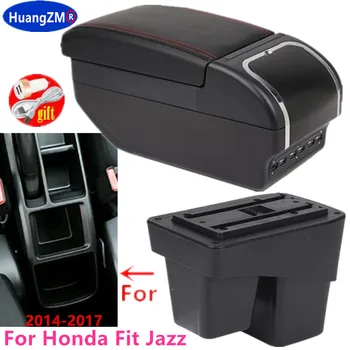 Para Honda WRV Apoyabrazos Para Honda Jazz /Fit Coche Apoyabrazos de la caja de 2014 - 2020 de reacondicionamiento de piezas de Interior de la caja de Almacenamiento 9USB
