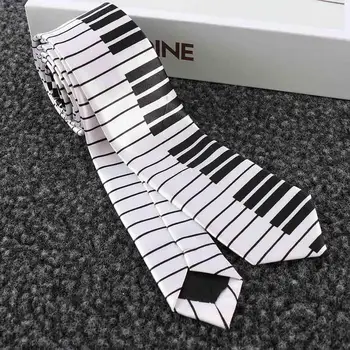 Personalizado De La Moda De Lujo Clásico Vestido Blanco Y Negro De Teclado De Piano Corbata Música Empate Flaco Atar