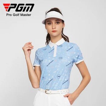 PGM de Golf femenino de Manga Corta T-shirt de Deportes de la Tela de la Impresión Digital de Golf de Desgaste para las Mujeres YF562
