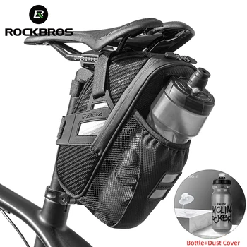 ROCKBROS ≈1L Bicicleta Bolsa trasera de la Botella de Agua de Pocket Bicicletas Bolsas de MTB de la Tija de Sillín de Carretera de Doble Cremallera Ciclismo Trasero, Bolsas de
