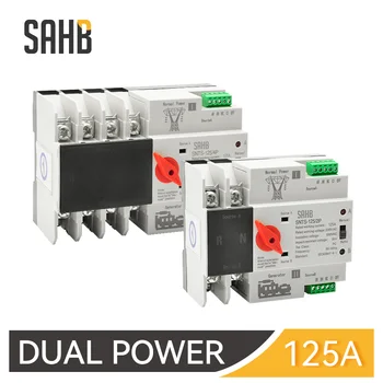 SAHB Riel Din 2P 4P ATS Doble de Potencia Interruptor de Transferencia Automática de fuente de Alimentación Ininterrumpida Eléctricos Interruptores de selección de 125A