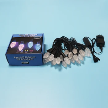 Smart WIFI, Bluetooth, Control de DC12v Impermeable de la Fresa de Navidad de Luz LED de Cadena Fesitial Decoración